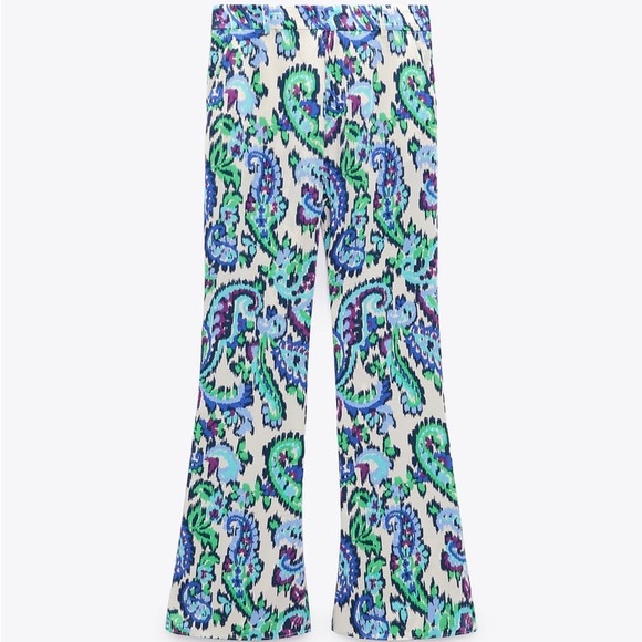ZARA PRINTED FLARE PANTS - Picture 5 of 7